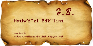 Hatházi Bálint névjegykártya